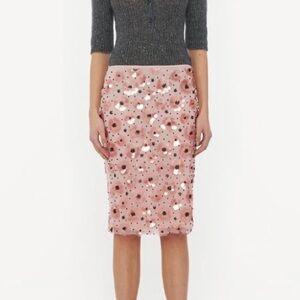NEW ROTATE Flower Sequins Skirt Pink